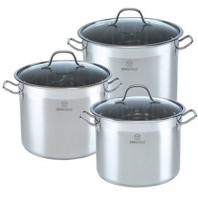 Pots, 6 piece set, steel, Ø22,24,26cm Kinghoff