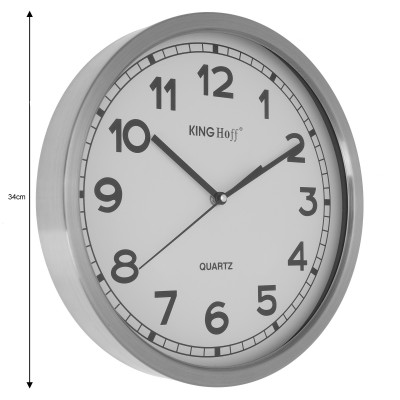 Zegar ścienny, plastik  Ø34cm, biały Kinghoff