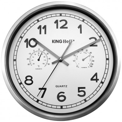 Wall clock, plastic Ø30cm, white Kinghoff