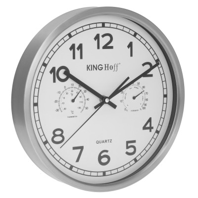 Zegar ścienny, plastik  Ø30cm, biały Kinghoff