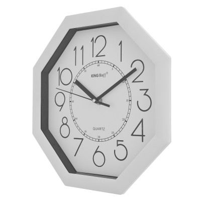 Zegar ścienny, plastik biały Kinghoff