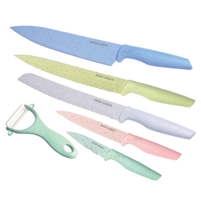 Zestaw noży kuchennych 6 elementów różne kolory Swiss Zurich