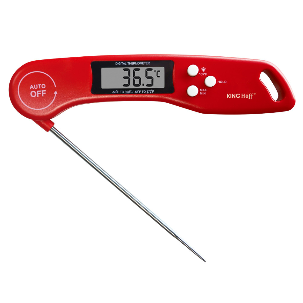 Electronic kitchen thermometer, red KINGHoff
