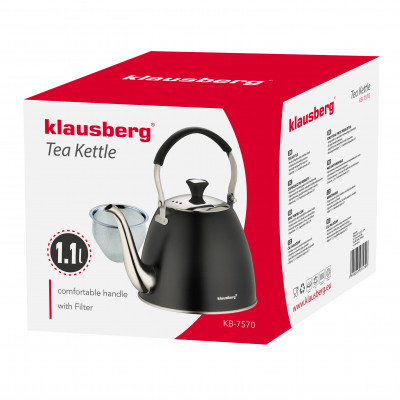 Kettle, with infuser, 1.1l, black Klausberg