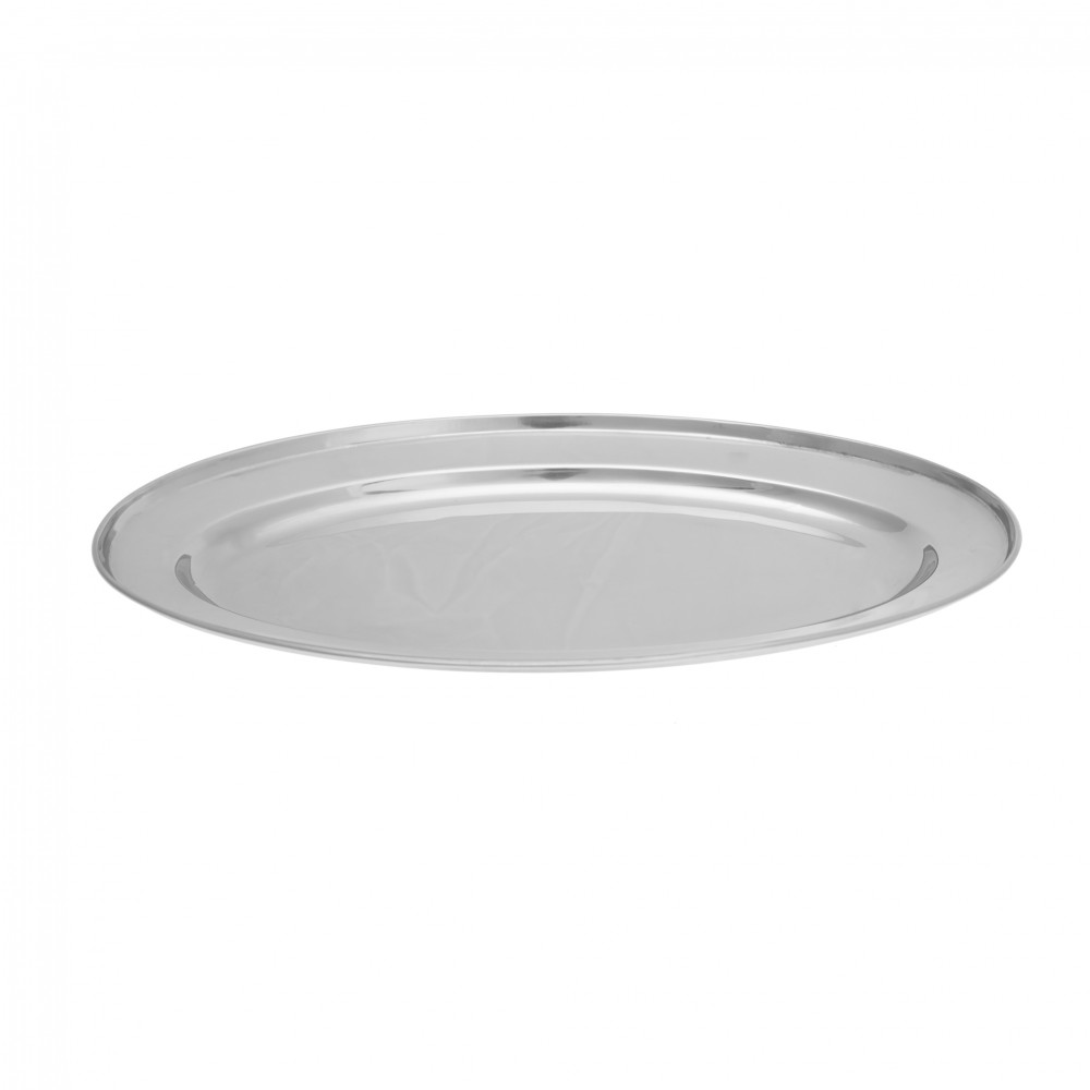Stainless Steel Oval Tray Plate Meat Platter  Serving Dish 35cm 
