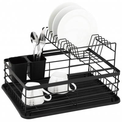 Dish dryer, two-rows, steel-plastic, black KINGHoff