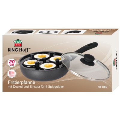 Deep frying pan, with lid and insert for eggs KINGHoff