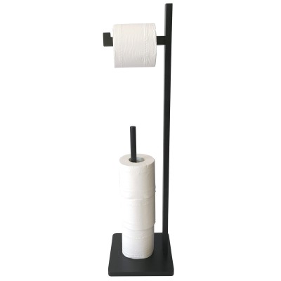 Toilet paper holder, bamboo, black, KINGHoff