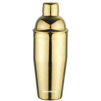 Cocktail Shaker, Gold-Color, Made of Stainless Steel Klausberg