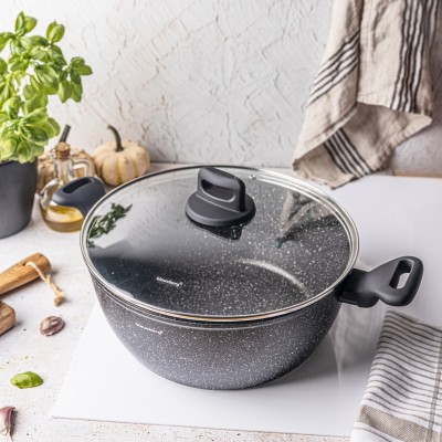Cooking pot, marble-black color, Ø28cm, 5,71l Klausberg