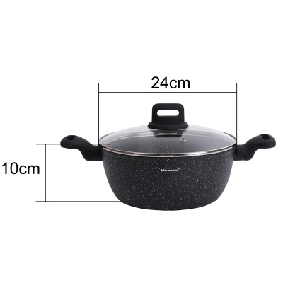 Cooking pot, marble-black color, Ø24cm, 3,79l Klausberg