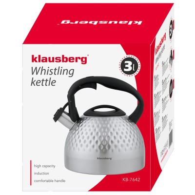Kettle, steel, 3l, silver-colour Klausberg
