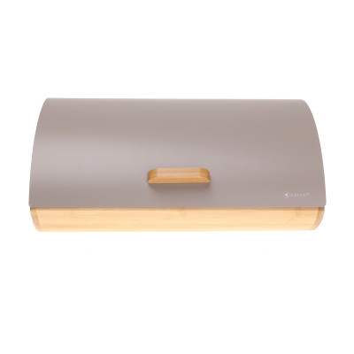 Bread box, steel-bamboo, grey Kassel