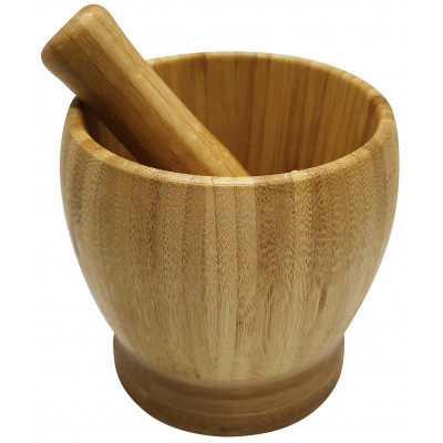 Mortar and pestle, bamboo, set of 2 elements, ø9,8x9cm Kinghoff