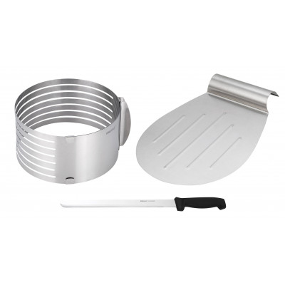 Adjustable cake ring, knife tray, steel, set of 3 elements Kinghoff