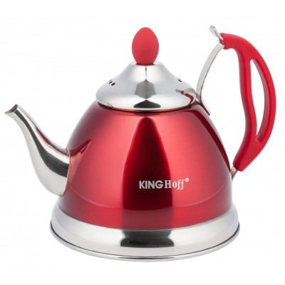 Teapot with strainer, steel, various colors, 1l Kinghoff
